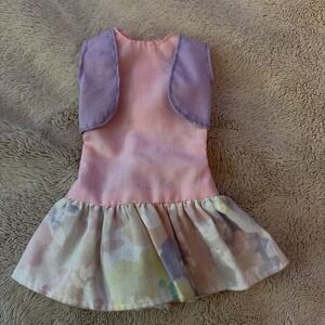 Barbie Clothes Fashion Doll Dress Pastel Dress With Vest Vintage B11